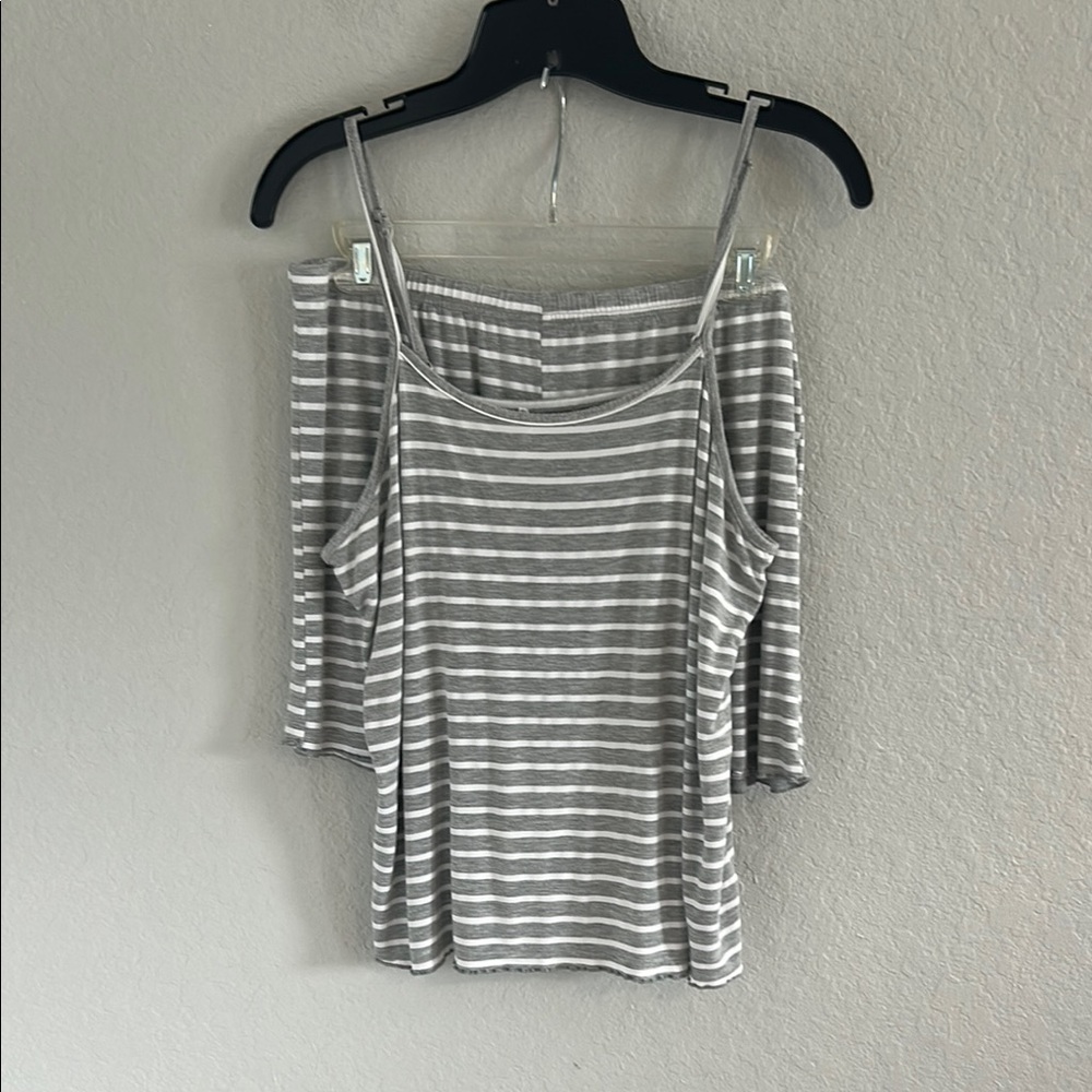 Gray Striped Women's PJ SET